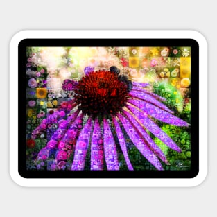 Echinacea Flower Mosaic Style Sticker